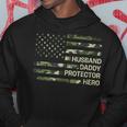 Husband Daddy Protector Hero Camouflage Flag Dad Fathers Day Hoodie Unique Gifts