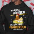 Ich Liebe Hühner Frühstücks-Hoodie, Witziges Bauernhof Tee Lustige Geschenke