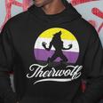 Theirwolf Non Binary Pride Nonbinary Nb Enby Flag Lgbtqia Hoodie Unique Gifts