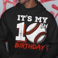 It's My 10Th Birthday Baseball Player 10 Years Old Boys Bday Hoodie Funny Gifts