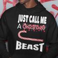 Just Call A Christmas Beast With Cute Candy Cane Hoodie Unique Gifts