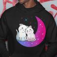 Kawaii Anime Cats Couple On Purple Moon In Love Otaku Cute Hoodie Unique Gifts