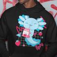Kawaii Axolotl Batido De Leche De Fresa Retro De Los Años 90 Anime Axolotl Sudadera Regalos divertidos
