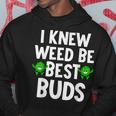 I Knew Weed Be Best Buds Father's Day Dad Son Matching Hoodie Funny Gifts