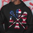 Lacrosse Outfit American Flag Lax Helmet & Sticks Team Hoodie Unique Gifts