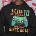 Level 10 Unlocked 10Th Birthday 10 Year Old Gamer Bday Hoodie Funny Gifts