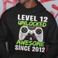 Level 12 Unlocked Awesome Since 2012 12Th Birthday Boys Hoodie Unique Gifts