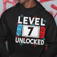 Level 7 Unlocked Gamer 7Th Birthday Video Game Boys Hoodie Funny Gifts