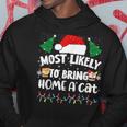 Most Likely To Bring Home A Cat Christmas Family Matching Hoodie Funny Gifts