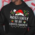 Most Likely To Be Christmas Santa's Favorite Family Pajamas Hoodie Unique Gifts
