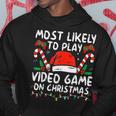 Most Likely To Play Video Games On Christmas Family Matching Hoodie Unique Gifts