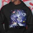 Loup De L'espace Cosmique Famille Des Loups Hurlant Constellation Sweat à capuche Cadeaux drôles
