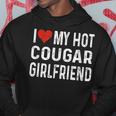 I Love My Hot Cougar Girlfriend Distressed Heart Hoodie Funny Gifts