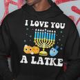 I Love You A Latke Happy Hanukkah Chanukah Pajamas Jewish Hoodie Personalized Gifts