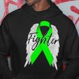 Lymphoma Cancer Fighter Lime Ribbon Angel Wingsr Hoodie Unique Gifts