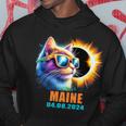 Maine Total Solar Eclipse 2024 Cat Solar Eclipse Glasses Hoodie Unique Gifts