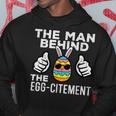 Man Behind Eggcitement Easter Pregnancy Announcement Dad Hoodie Personalized Gifts