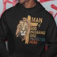 Man Of God Husband Daddy Protector Hero Lion Father's Day Hoodie Personalized Gifts