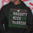 Mcbride Family Name Xmas Naughty Nice Mcbride Christmas List Hoodie Funny Gifts