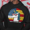 Memorial Day Fathers Vintage Usa Unicorn 4Th Of July Hoodie Funny Gifts