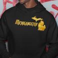 Michigangster Gold Detroit Michigan Midwest Mitten Hoodie Unique Gifts