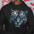 Obra De Arte De Tigre Ojos Azules Arte Animal Tigre Sudadera Regalos divertidos