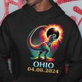 Ohio Totality Total Solar Eclipse 2024Rex Dinosaur Hoodie Funny Gifts