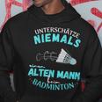 Olter Mann Beim Badminton Player S Hoodie Lustige Geschenke