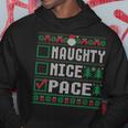 Pace Family Name Xmas Naughty Nice Pace Christmas List Hoodie Funny Gifts