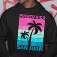 Palm Tree Vintage Family Vacation Puerto Rico San Juan Beach Hoodie Funny Gifts