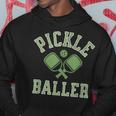 Pickle Baller Distressed Retro Athletic Pickleball Hoodie Unique Gifts