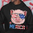 Pig 4Th Of July Merica American Flag Sunglasses Hoodie Unique Gifts