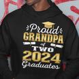 Proud Grandpa Of Two 2024 Graduate Class 2024 Graduation Hoodie Funny Gifts