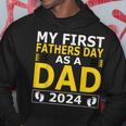 Proud Papa 1St Father’S Day 2024 & Grandpa Est 2024 Hoodie Funny Gifts