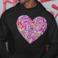 Psychedelic Heart Trippy Colors Rave Party Colorful Hoodie Unique Gifts