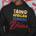 Puerto Rican Roots Boricua Taino African Spanish Puerto Rico Hoodie Funny Gifts