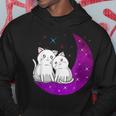 Purple Moon Cats Romantic Fantasy Kawaii Aesthetic Anime Cat Hoodie Unique Gifts