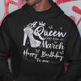 A Queen Was Born In March Birthday Month March 2024 Hoodie Personalized Gifts