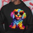 Rainbow Cute Dog Wearing Glasses Heart Puppy Love Dog Hoodie Unique Gifts