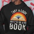 Rainbow Reading Take A Look Its In A Book Retro Vintage Men Hoodie Personalized Gifts