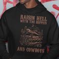 Raising Hell With The Hippies And Cowboys Western Cowgirl Hoodie Personalized Gifts