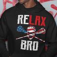 Relax Bro Lacrosse American Flag Lax Lacrosse Player Hoodie Unique Gifts