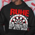 Rest Der Meister Ist Jetzt Dran Dart Spieler Schwarzes Hoodie Lustige Geschenke