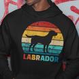 Retro Labrador Silhouette Hoodie im Sonnenuntergang Design Lustige Geschenke