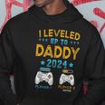 Retro I Leveled Up To Daddy 2024 First Time Dad Hoodie Funny Gifts