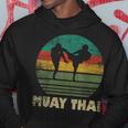 Retro Muay Thai Fighter Vintage Thai Boxing Hoodie Unique Gifts