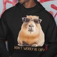 Retro Rodent Capybara Dont Worry Be Capy Hoodie Funny Gifts