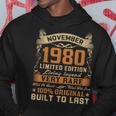 Retro Vintage November 1980 Born In November 1980 Bday Hoodie Unique Gifts