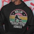 Retro Vintage Rollin With My Homies Roller Skating Hoodie Funny Gifts