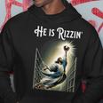 He Is Rizzin Jesus Playing Baseball Sports Rizz Hoodie Unique Gifts